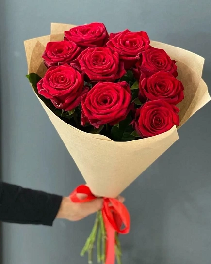 Букет из 9 красных роз  с доставкой по Алматы