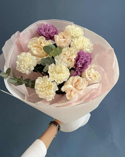 Euro bouquet with Eustoma with delivery to Astana