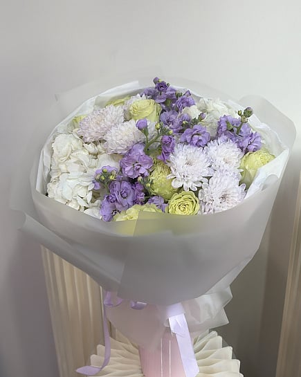 Лавандовое облако с гортензией с доставкой по Астане