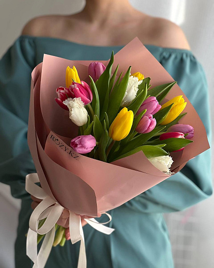 Bouquet of Bouquet of 15 tulips flowers delivered to Astana
