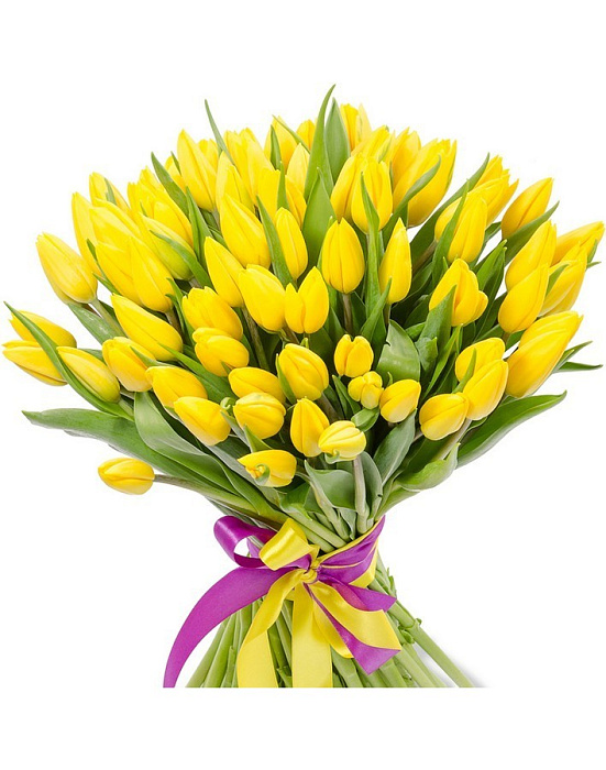 Bouquet 101 yellow tulips