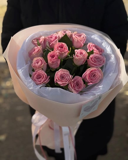 15 роз 40 см в нежном оформлении  with delivery to Pavlodar
