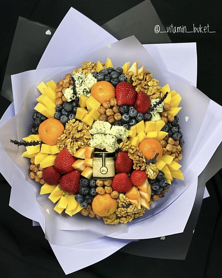 Bouquet of Dried fruit bouquet with cheese and honey flowers delivered to Astana