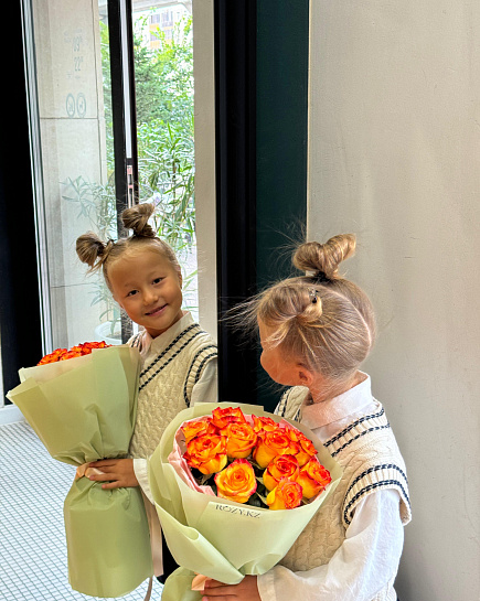 Bouquet of Bouquet of 11 orange roses flowers delivered to Astana