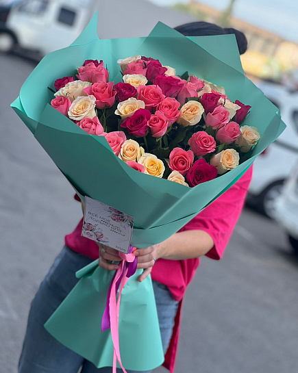 Bouquet of 51 rose flowers delivered to Almaty
