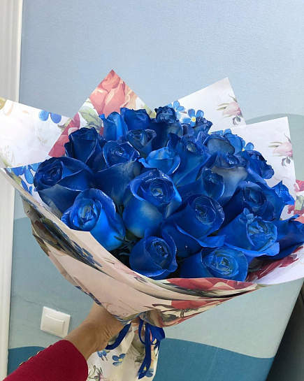 25 синих роз с доставкой по Астане
