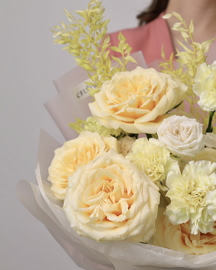 Bouquet of White Roze Mix flowers delivered to Astana