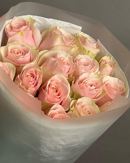 Bouquet of Bouquet of 15 pink roses flowers delivered to Almaty