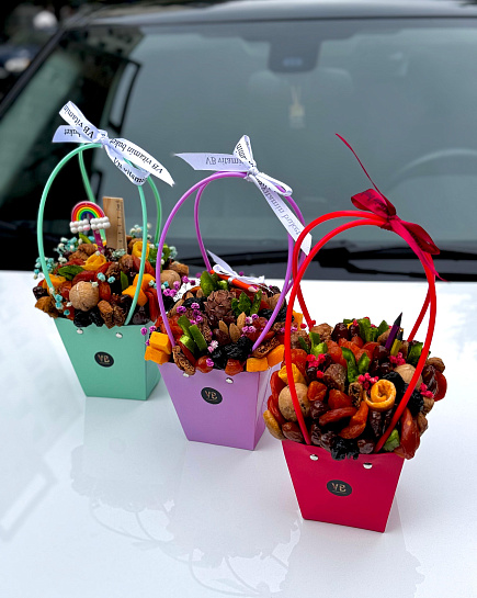 Bouquet of Small dried fruit bag flowers delivered to Astana