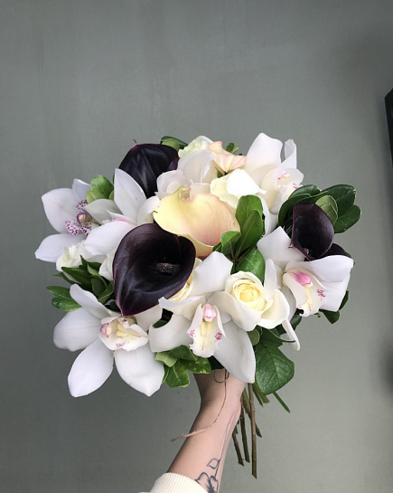 Букет с каллой и орхидеей "Фея" с доставкой по Павлодаре