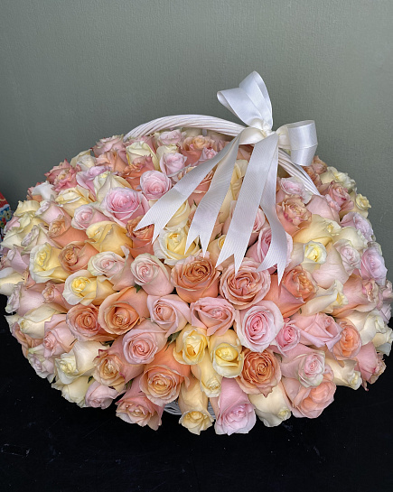 Bouquet of 201 Rose in the basket flowers delivered to Uralsk