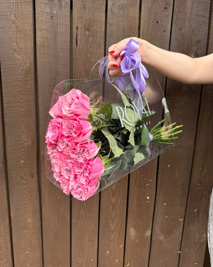 Carrying with peony roses with delivery to Kostanay.