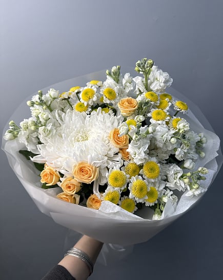 Солнечное сияние с хризантемами с доставкой по Астане