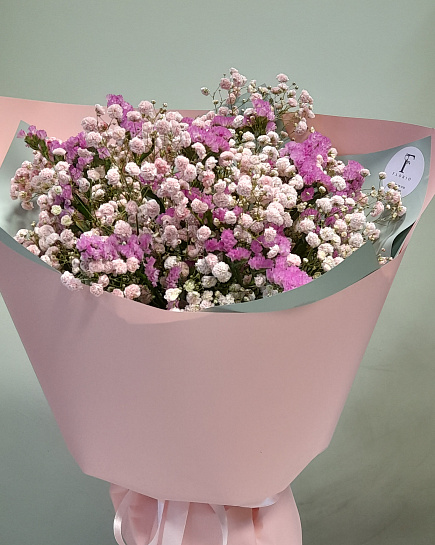 Bouquet of Gypsophila and statica flowers delivered to Almaty