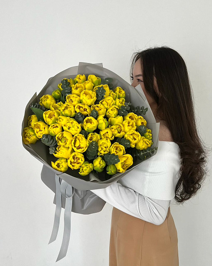 Букет из тюльпан "Yellows" с доставкой по Алматы
