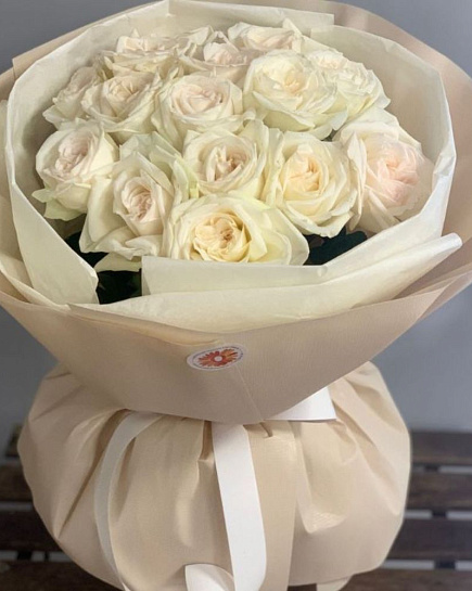 Bouquet of 15 Peony Roses with delivery in Almaty with delivery to Almaty