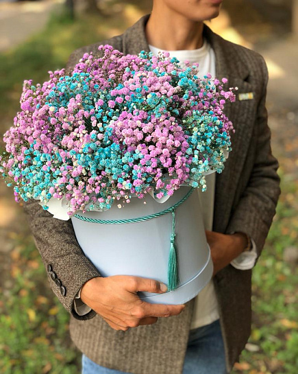 Bouquet of Bouquet of gypsophila in a box flowers delivered to Almaty