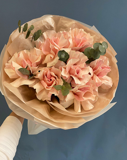 Bouquet of French roses with added greenery with delivery to Astana