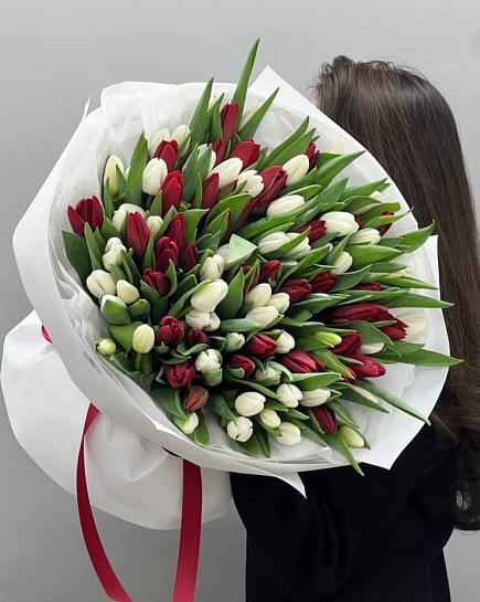 101 тюльпан с доставкой по Алматы
