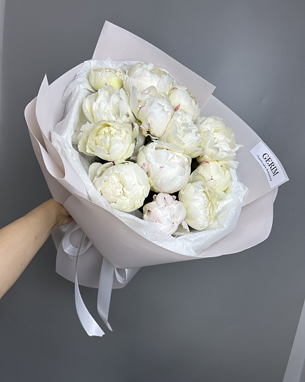 White peonies with delivery to Astana