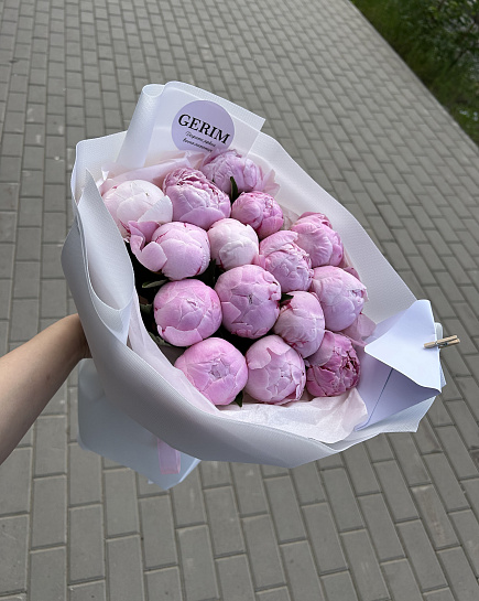 Пионы 15 шт с доставкой по Астане