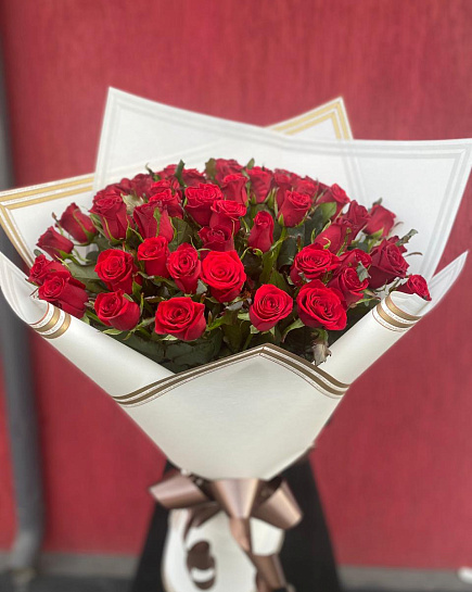 Букет из 51 шт роз с доставкой по Алматы
