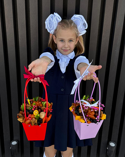 Bouquet of Bags made of dried fruits and nuts for teachers flowers delivered to Astana