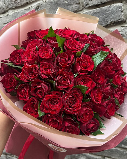 Bouquet of 45 red roses with delivery to Almaty