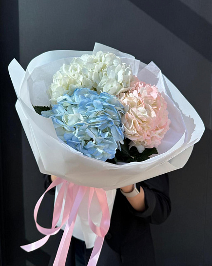 Bouquet of lush hydrangeas with delivery to Astana