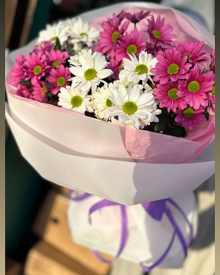 Bouquet of Chrysanthemum flowers delivered to Karaganda