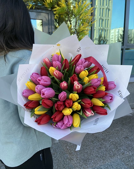 45 тюльпан микс  с доставкой по Астане