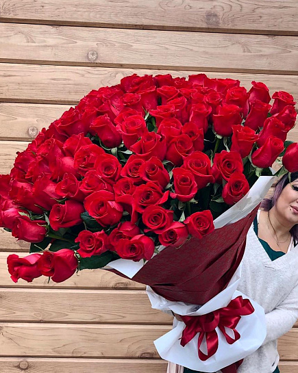 Bouquet of 101 classics flowers delivered to Astana