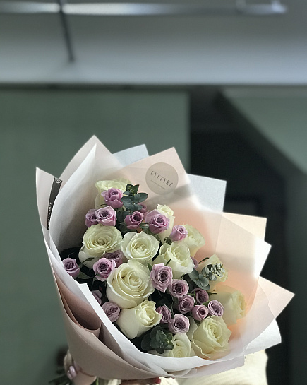 Bouquet of Delicate euro-bouquet flowers delivered to Astana
