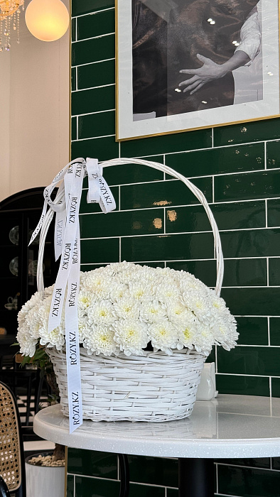 Chrysanthemums in a basket