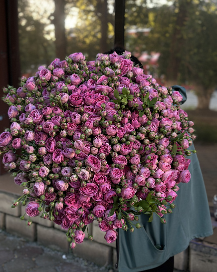 Bouquet of 51 peony roses flowers delivered to Karaganda