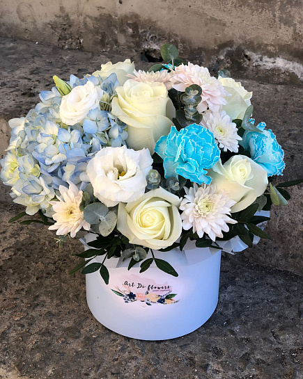 Bouquet of Increased blue flowers delivered to Almaty