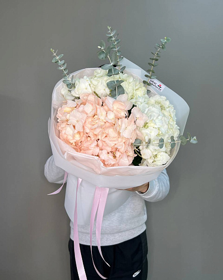 Bouquet of Delicate cloud of hydrangeas flowers delivered to Shymkent