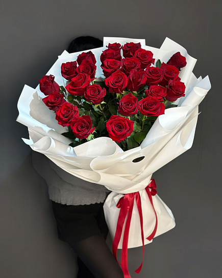 Bouquet of 25 Dutch roses flowers delivered to Astana