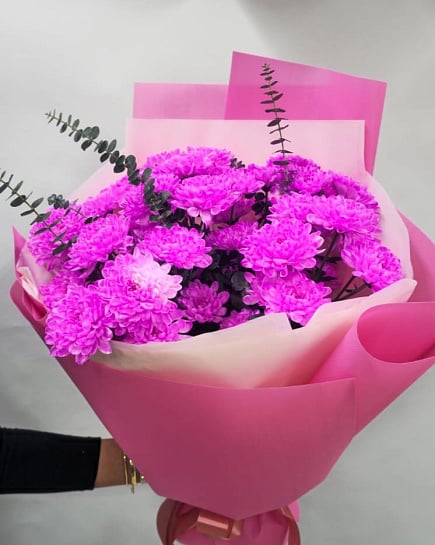 Яркий акцент из хризантем с доставкой по Астане