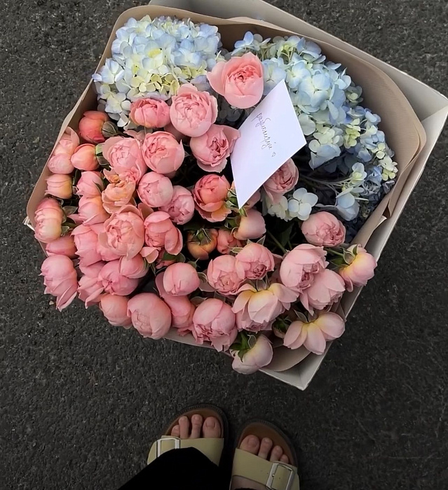 Bouquet in a carrier