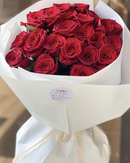 Bouquet of Mono-bouquet of red roses flowers delivered to Kokshetau