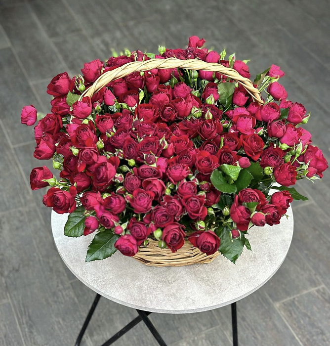 Basket of spray roses