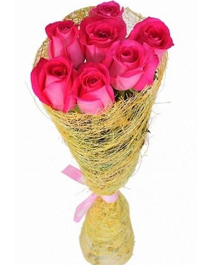 Букет из розовых роз "История чувств" с доставкой по Капчагае