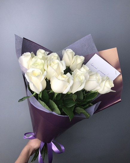 Букет из местных белых роз с доставкой по Аральске