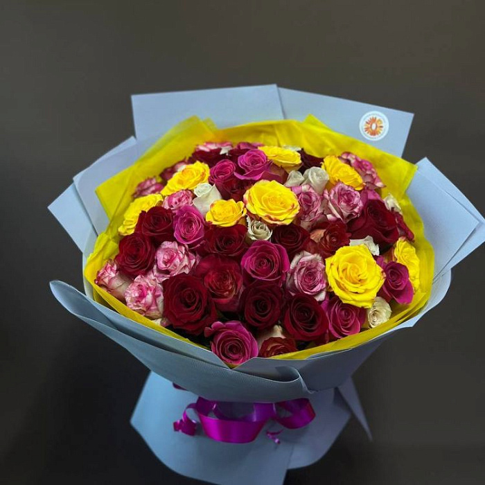 Bouquet of 55 Dutch mix roses
