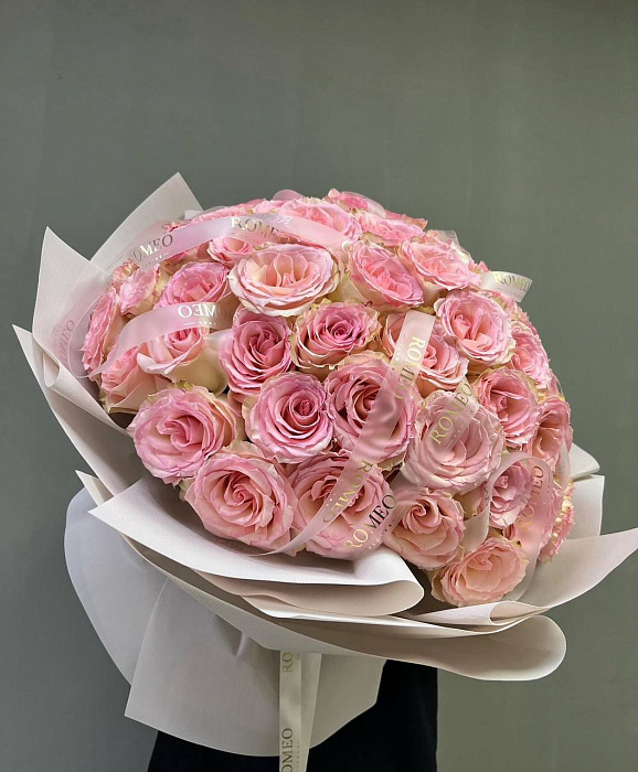 Delicate bouquet of 51 roses