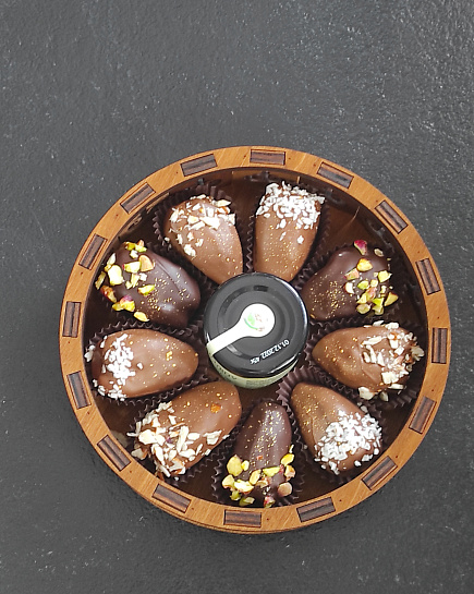 Юрта шкатулка с финиками в бельгийском шоколаде  с доставкой по Алматы