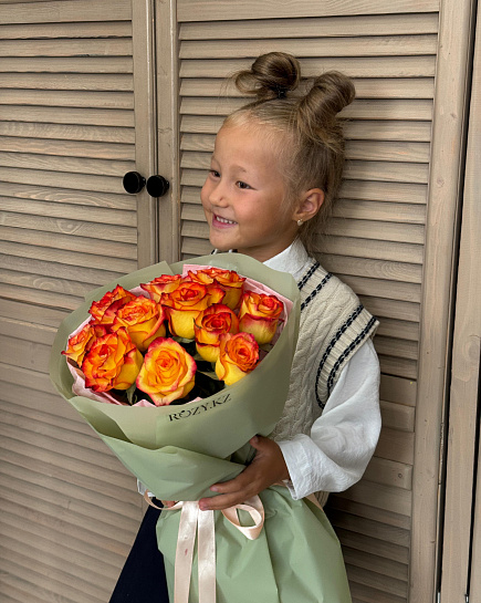 Bouquet of Bouquet of 11 orange roses flowers delivered to Astana