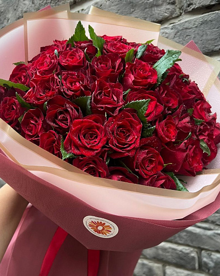 Bouquet of 41 red roses with delivery to Almaty