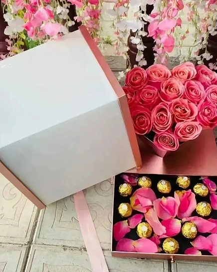 Bouquet of Box transformer with sweets flowers delivered to Taraz